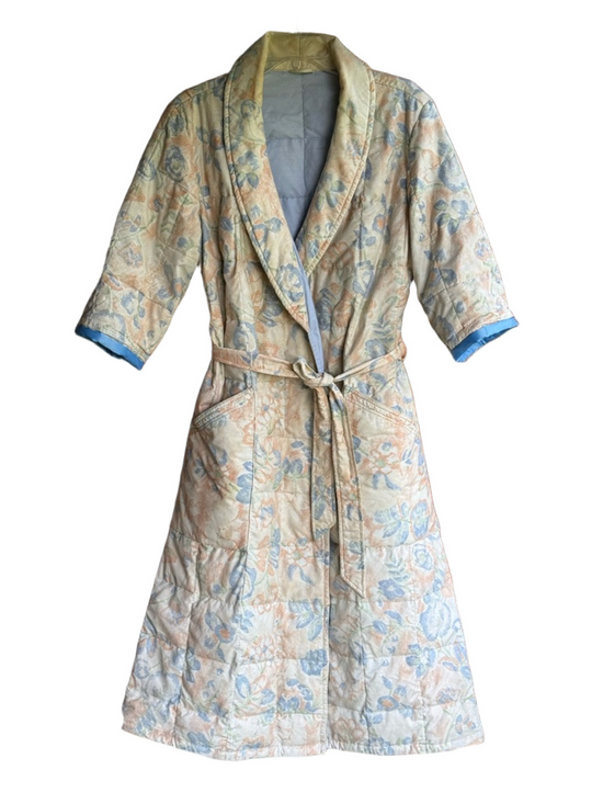 Eddie Bauer Jackets & Blazers - Vintage Eddie Bauer Goose Down Floral Print Full Length Quilted House Coat Robe